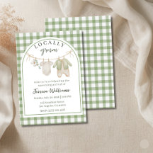Baby Shower Einladung "Lokal angebaute" grünes The