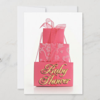 Baby-Shower-Einladung Mädchen rosa Geschenke Einladung