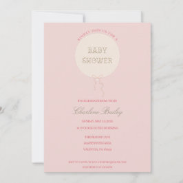 Baby Shower Einladung Minimal Ballon Rosa