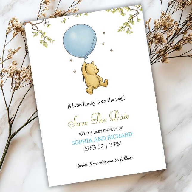 Baby-Shower-Einladung mit einem süßen Bären  Einladung (Von Creator hochgeladen)