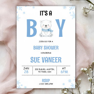 Baby-Shower-Einladung mit einem süßen Bären  Einladung