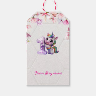 Baby-Shower-Einladung mit Einhorn Geschenkanhänger