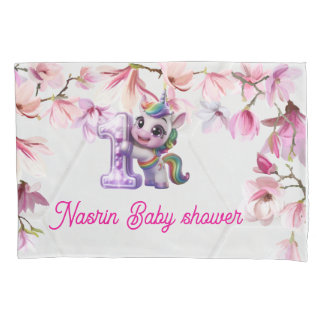 Baby-Shower-Einladung mit Einhorn Kissenbezug