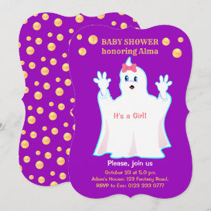 Baby-Shower-Einladung mit niedlichem Geist Einladung