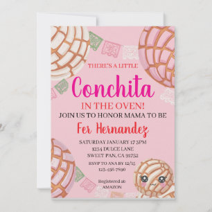 Baby-Shower-Einladung mit rosa Concha Einladung