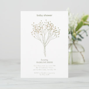 Baby-Shower-Einladung mit zarter floraler Kunst Einladung