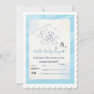 Baby Shower Einladung   Moderne benutzerdefinierte