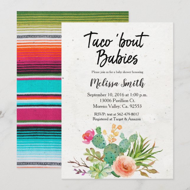 Baby Shower Einladung Taco über Babys (Vorne/Hinten)