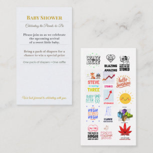 Baby Shower Einladung Wald-Windel-Raffle-Karte