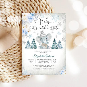 Baby Shower Einladung Winter Elefant Einladung