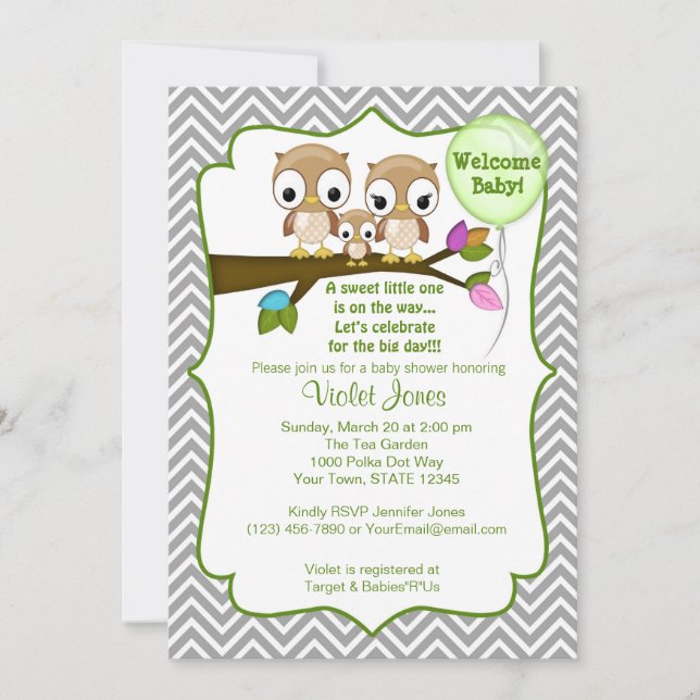 Baby Shower Einladungen Baby Mommy Daddy (Vorderseite)