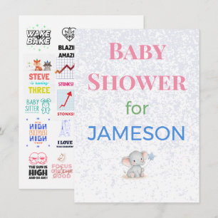 Baby Shower Einladungen Beilagekarten Schilder   D
