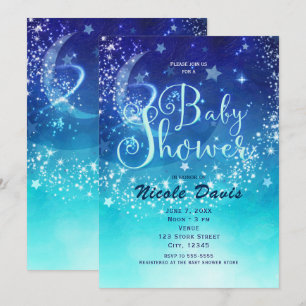 Baby-Shower-Einladungen Himmel Mond Glanz Himmel Einladung