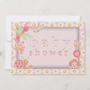 Baby-Shower-Einladungen Kleine Käfer Rosa Einladung