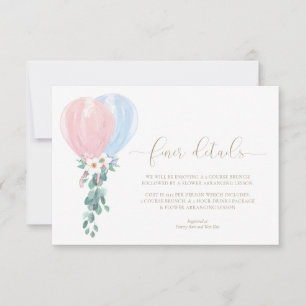 Baby-Shower-Einladungskarte mit rosa blauen Ballon Einladung