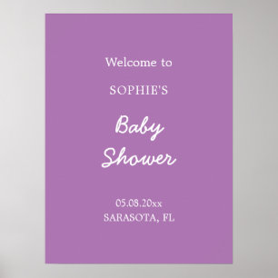 Baby-Shower Einladungsplakat im sanften Lila Poster