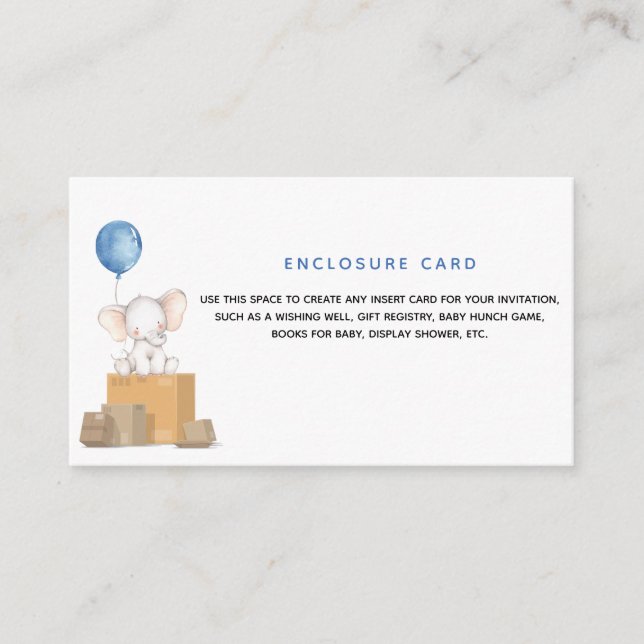Baby shower Elephant Boy Par Carte De Boîtier Cour (Devant)