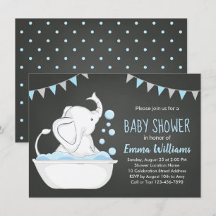 Baby shower Eléphant mignon Invitation pour Garçon
