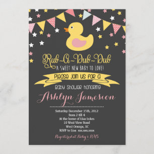Baby shower en caoutchouc Ducky INvitation
