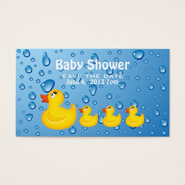 Baby shower Enregistrer la date Jaune Duckie (Devant)