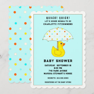 Baby-Shower-Ente mit Regenschirm Einladung