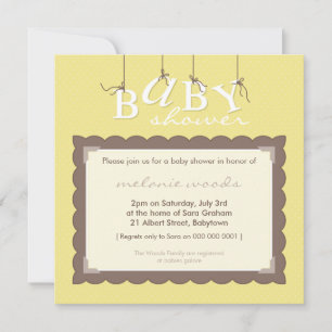 BABY SHOWER ERSUCHT :: Baby letters 7SQ Einladung