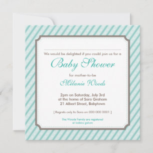 BABY SHOWER ERSUCHT :: Candy-Streifen 7SQ Einladung