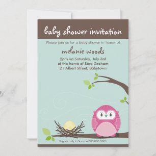 BABY SHOWER ERSUCHT :: Eule + Nest 1P Einladung