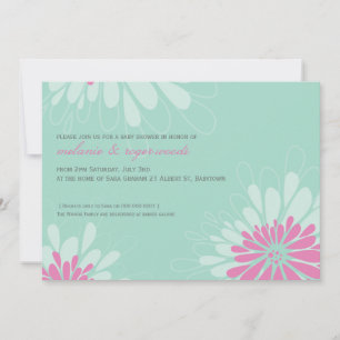 BABY SHOWER ERSUCHT :: modernes blühen 1L Einladung