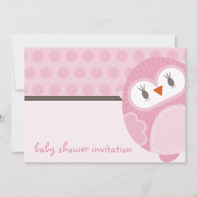 BABY SHOWER ERSUCHT :: tanzende Eule 4L Einladung (Vorderseite)