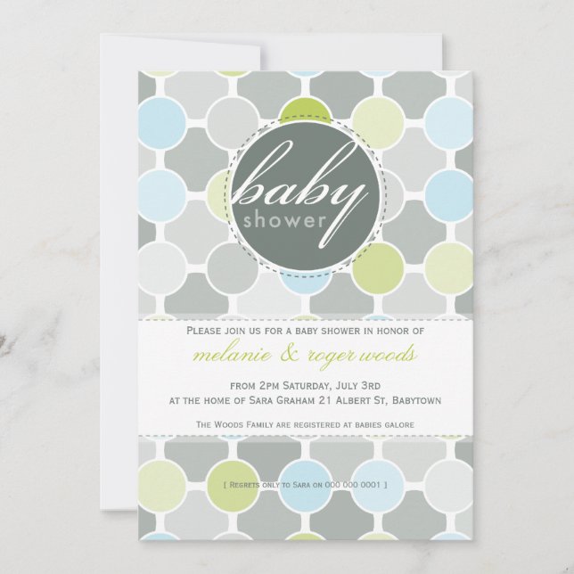 BABY SHOWER ERSUCHT :: unscharfe Flecken 1P Einladung (Vorderseite)