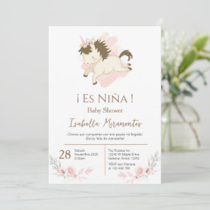 Baby shower espagnol invitation fille