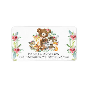 Baby shower Étiquette de adresse des amis de Wood