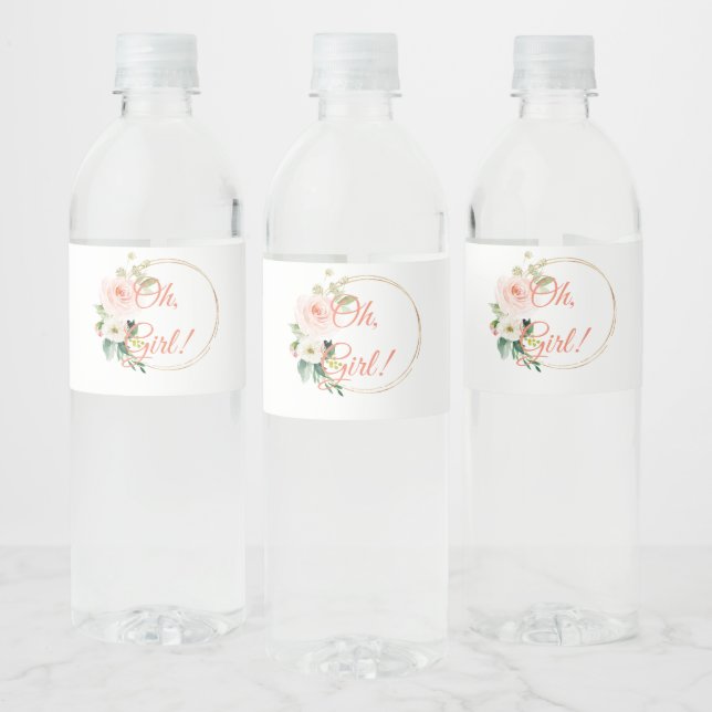 Baby shower Étiquette d'eau pour fille avec planch (Bouteilles)