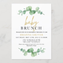 Baby shower Eucalyptus Brunch Invitation