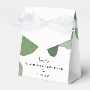 Baby-Shower Eukalyptus Einfach Weiß Geschenkschachtel