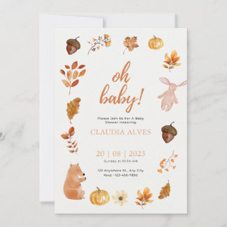 Baby Shower Fall Aesthetic Invitation Einladung
