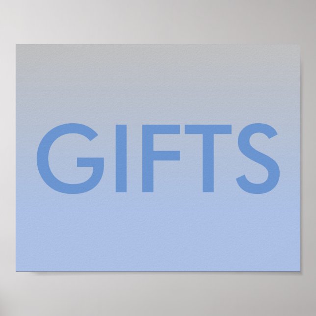 Baby shower Faveurs Poster Ombre Blue Silver (Devant)