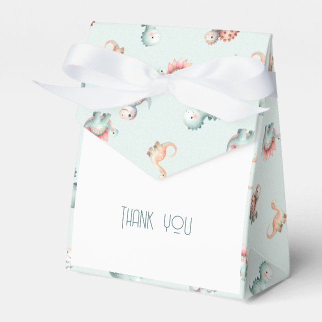 Baby Shower Favor Box Dinosaur Dino Mite Party Geschenkschachtel (Vorderseite)
