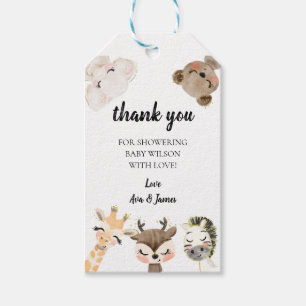 Baby Shower Favor Tag, Jungle Safari Animals BA10 Geschenkanhänger