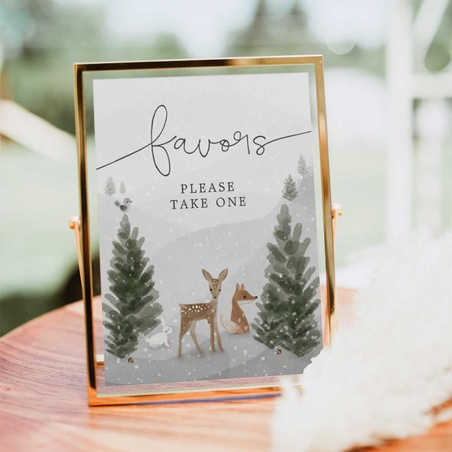 Baby Shower favorisiert Sign Winter Boho Woodland Poster (Von Creator hochgeladen)