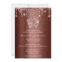 Baby Shower Feet Glitzer Gold Brown Tropfens Boy G