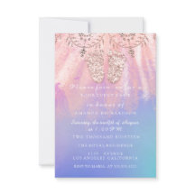 Baby Shower Feet Silver Girl Boy Royal Rose Pink