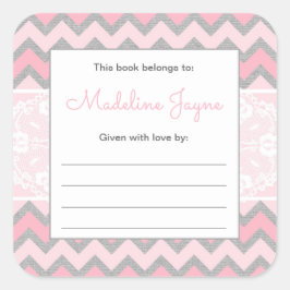 Baby shower féminin tendance autocollant plaque d'