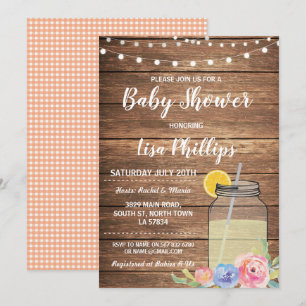 Baby shower fête été Wood Mason Jar Invitation