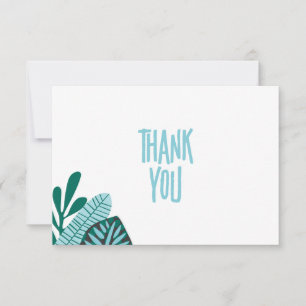 Baby shower Feuille Tropical Aqua Carte de remerci