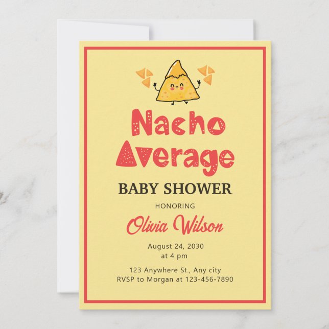 Baby shower Fiesta Invitation Nacho Douche moyenne (Devant)