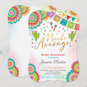 Baby shower Fiesta Invitation Nacho Douche moyenne