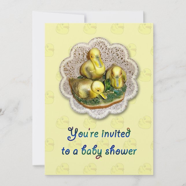 Baby shower Figurine de canards Invitation (Devant)