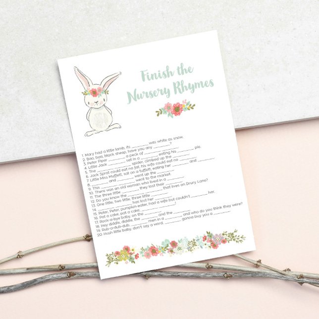 Baby shower Finir La Carte De Jeu Nursery Rhymes (Créateur téléchargé)